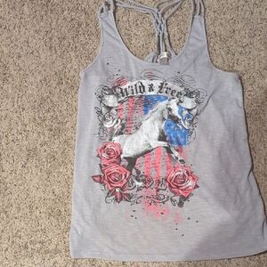Women's Gray Graphic Tank Top